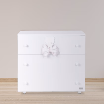 Comò bianco 3 cassetti con decoro Dream