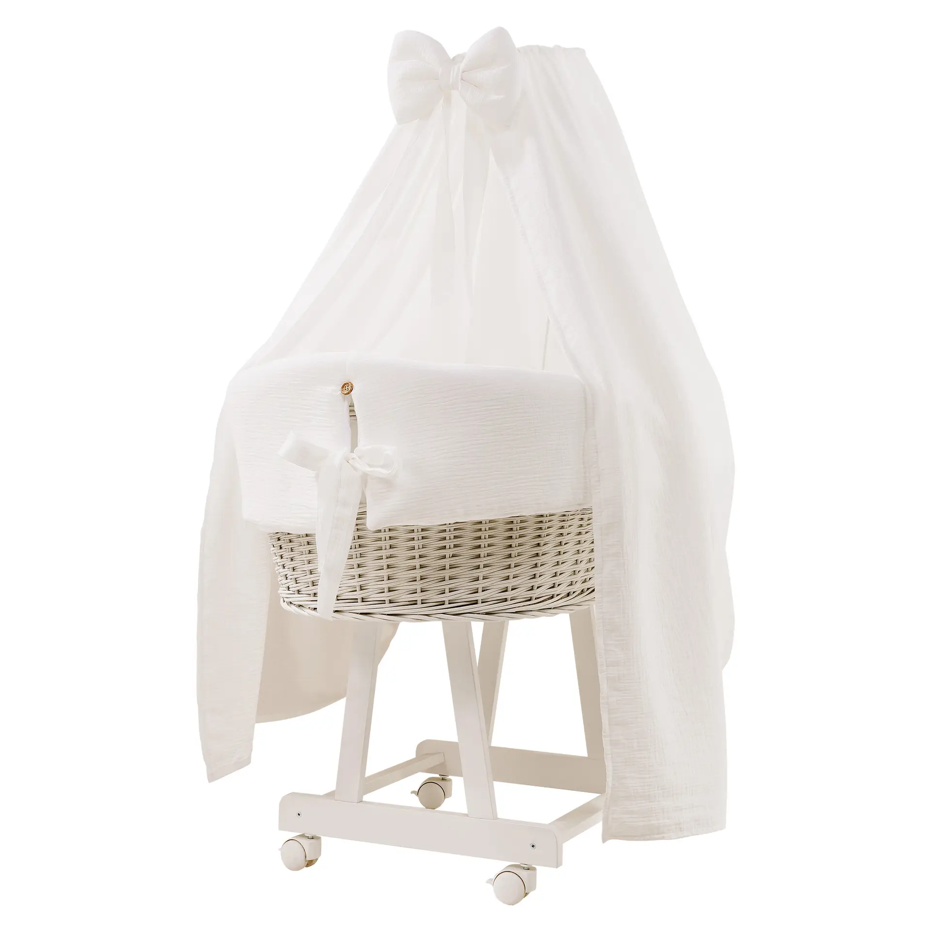 Culla Miss completa con velo, riduttore e materassino - Latte