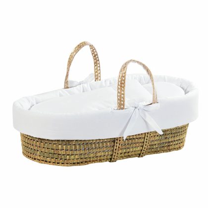 Cesta in palma con piumetto Tinta Unita - Bianco