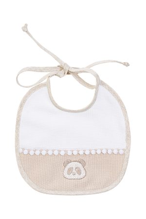 Bavaglio ricamato Arcobaleno - Tortora