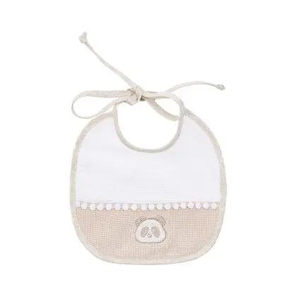 Bavaglio ricamato Arcobaleno - Tortora