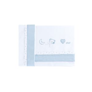Set lenzuolino 3 pezzi per culla e carrozzina Lila - Cielo