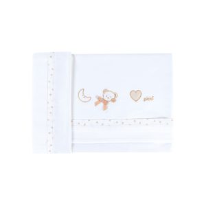 Set lenzuolino 3 pezzi per culla e carrozzina Lila - Tortora