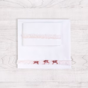 Set lenzuolino 3 pezzi per culla e carrozzina Stripe Rosa