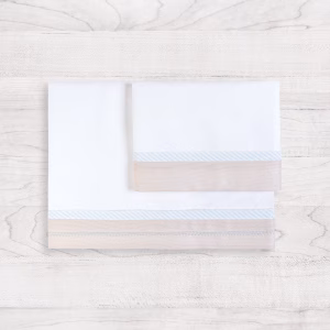 Set lenzuolino 3 pezzi per culla e carrozzina Stripe Azzurro