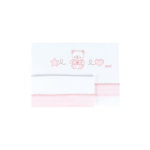 Set lenzuolino letto 3 pezzi Nenè - Rosa