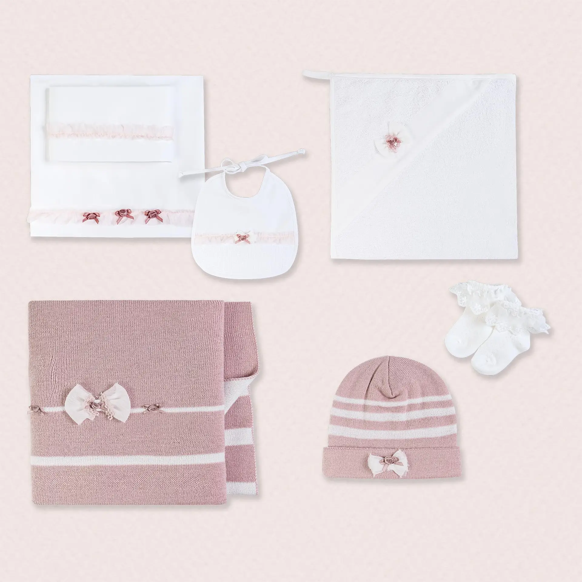 Set lenzuolino 3 pezzi per culla e carrozzina Stripe Rosa - immagine 2