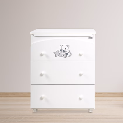 Cassettiera 3 cassetti bianca Valdo