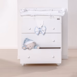 Cassettiera 3 cassetti bianca con decoro Dream